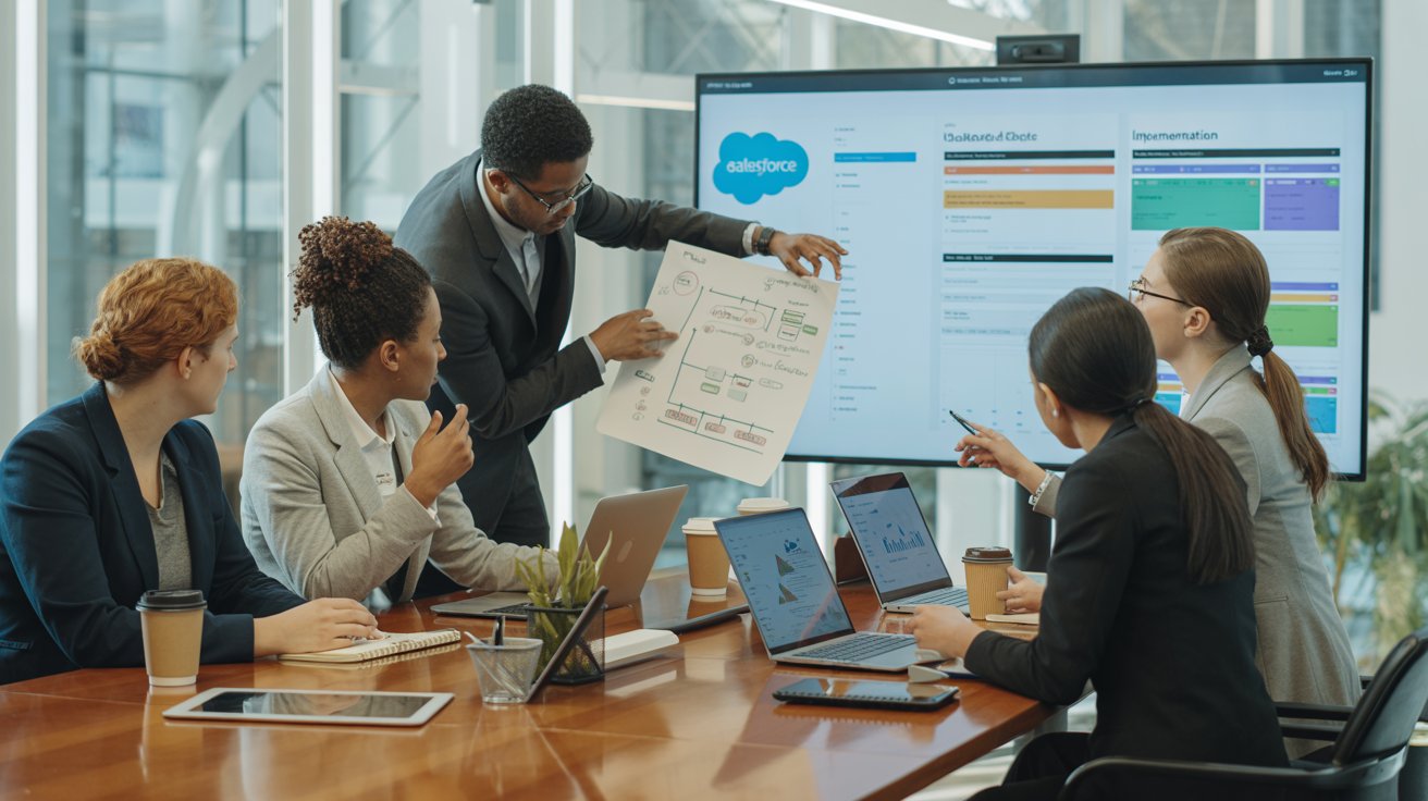 person is explaining about Step-by-step Salesforce Implementation Guide for Small Business person is explaining about Step-by-step Salesforce Implementation Guide for Small Business