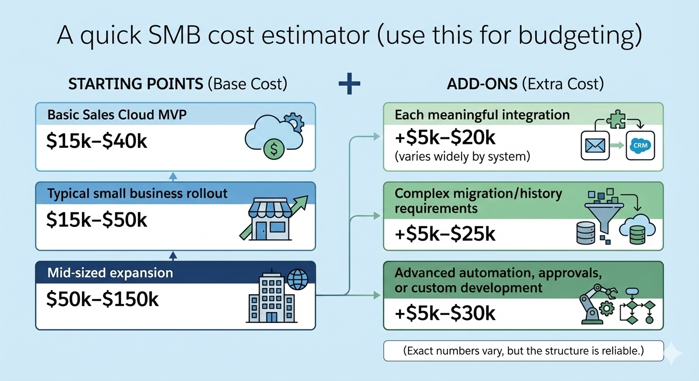 A quick SMB cost estimator (use this for budgeting) infographic